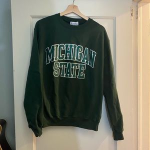 Champion MSU Michigan State Spartans Football Crewneck Sweatshirt Size Medium